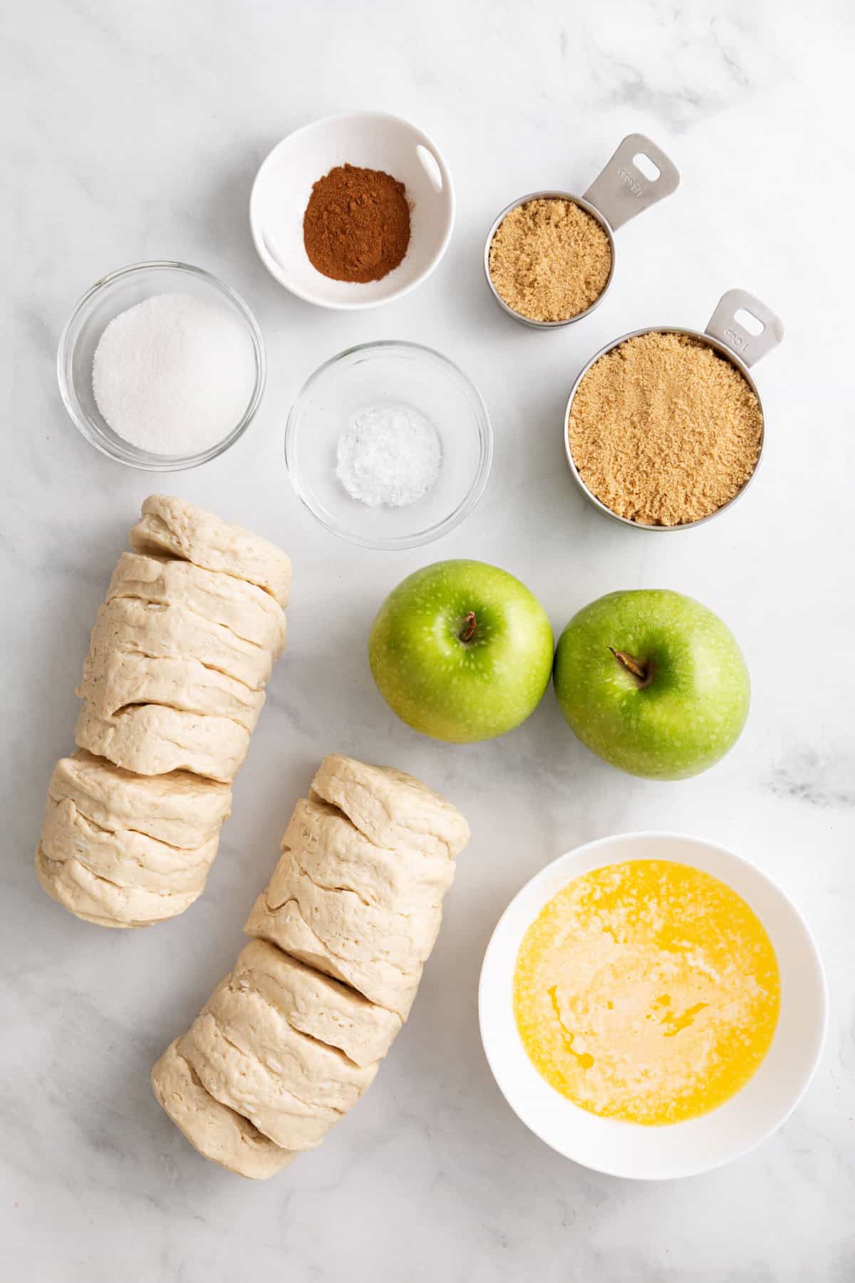 ingredients to make caramel apple monkey bread