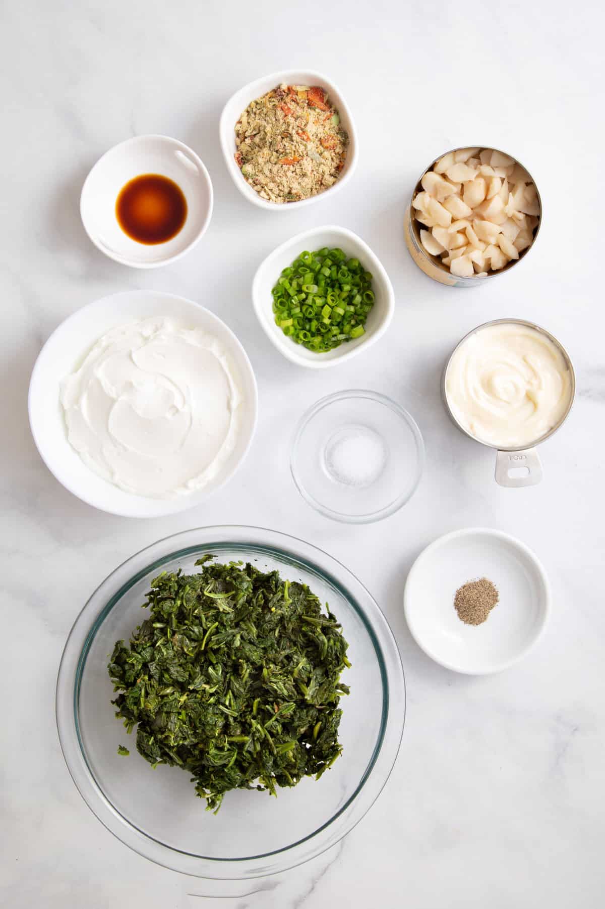ingredients to make spinach dip