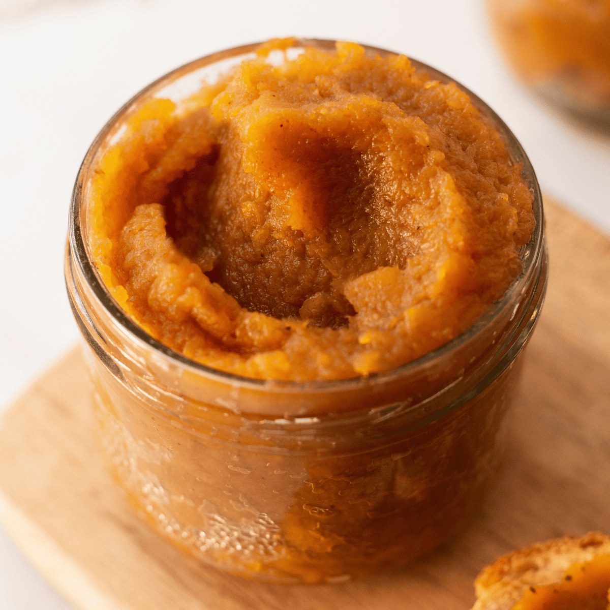 A jar of pumpkin butter.