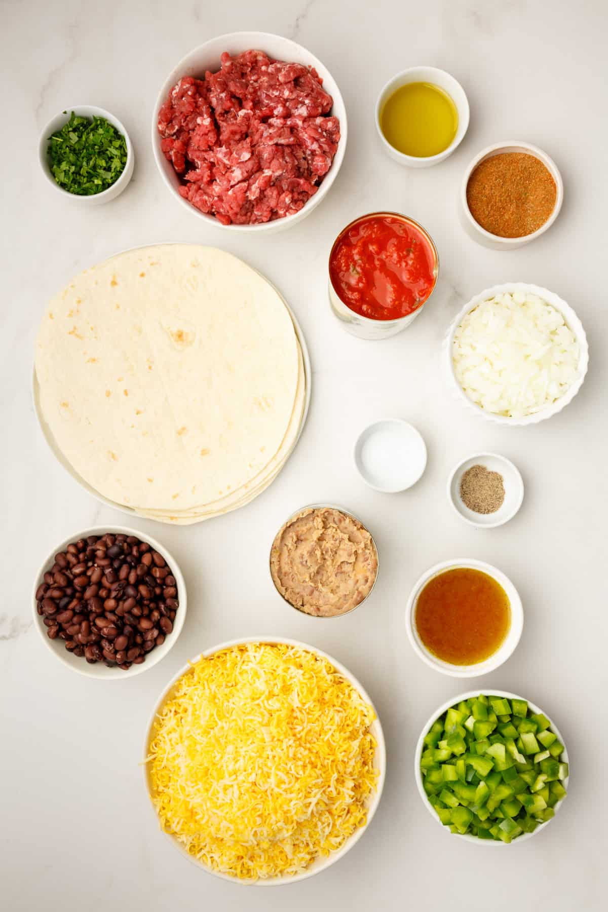 ingredients to make taco lasagna. 