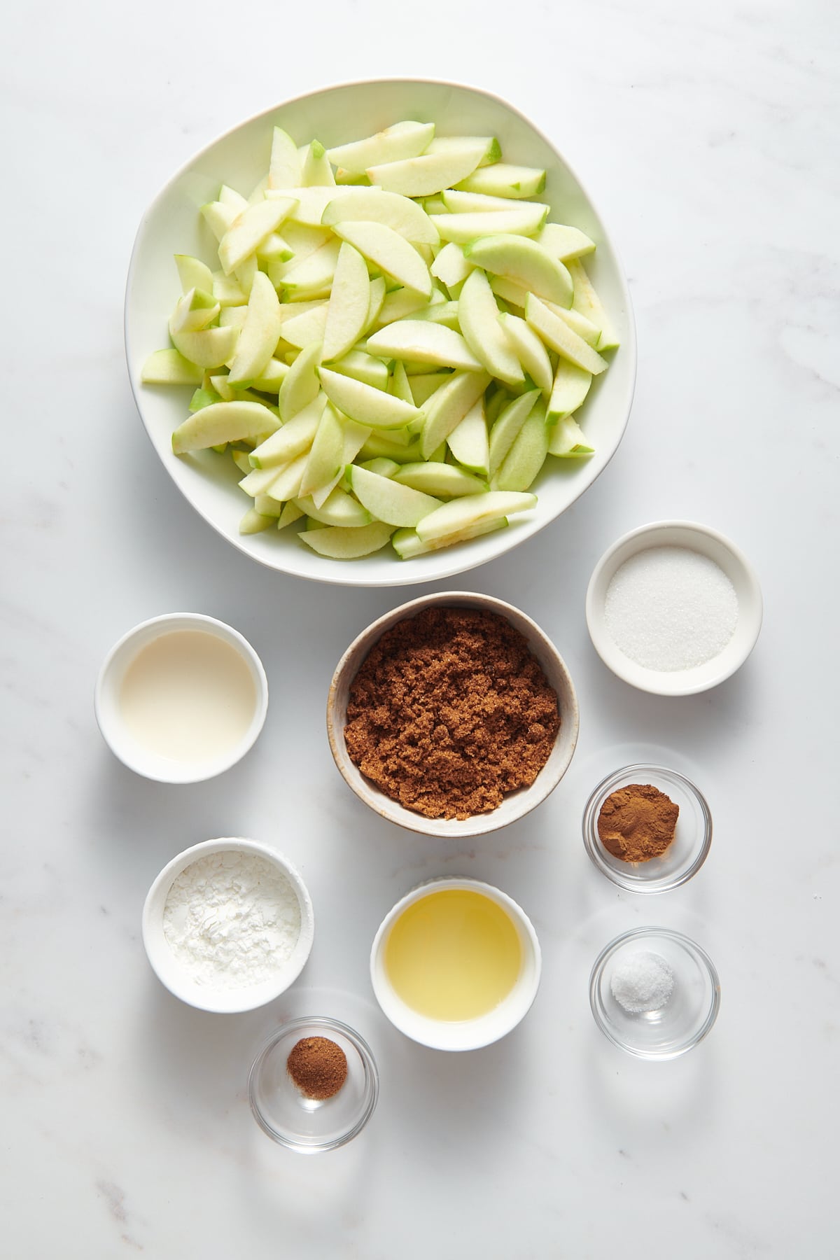 ingredients to make apple slab pie.