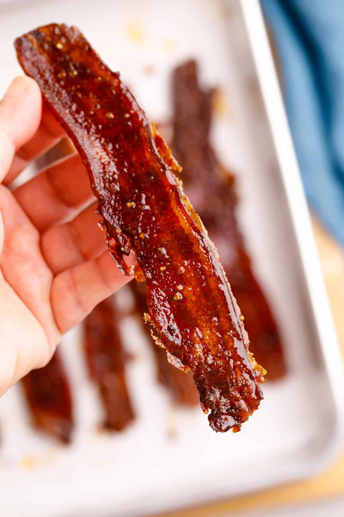 close up image of a million dollar bacon. 