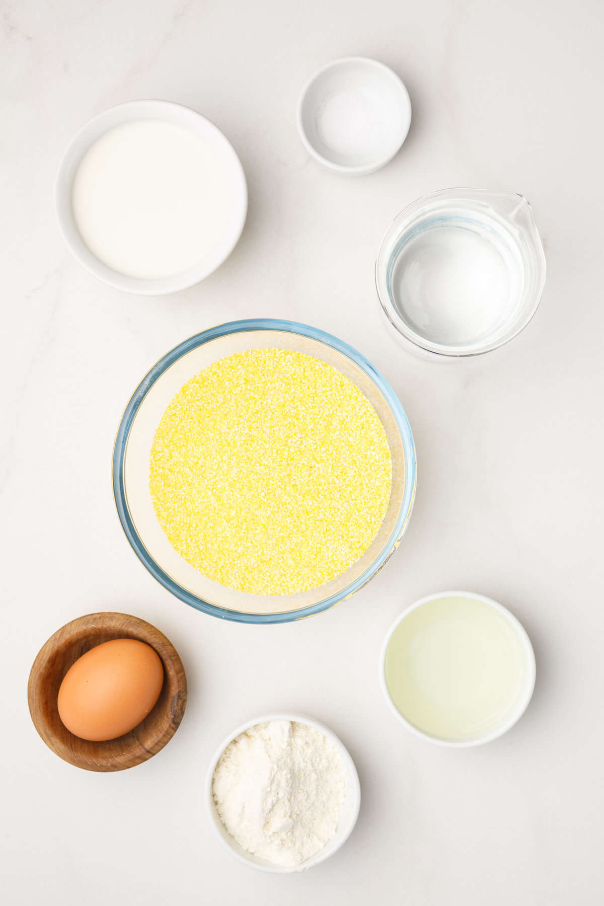 ingredients to make cornbread fritters. 