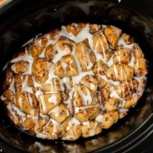 A crock pot cinnamon roll casserole.
