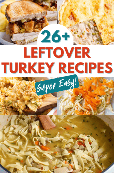 Leftover Thanksgiving recipes collage.