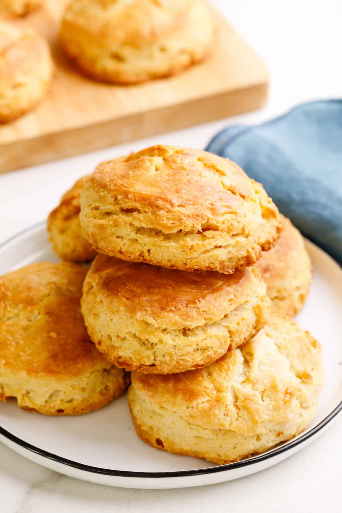 A plate of sour cream biscuits.