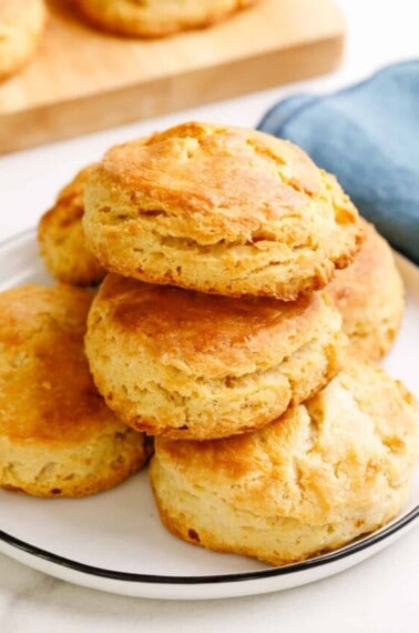 A plate of sour cream biscuits.