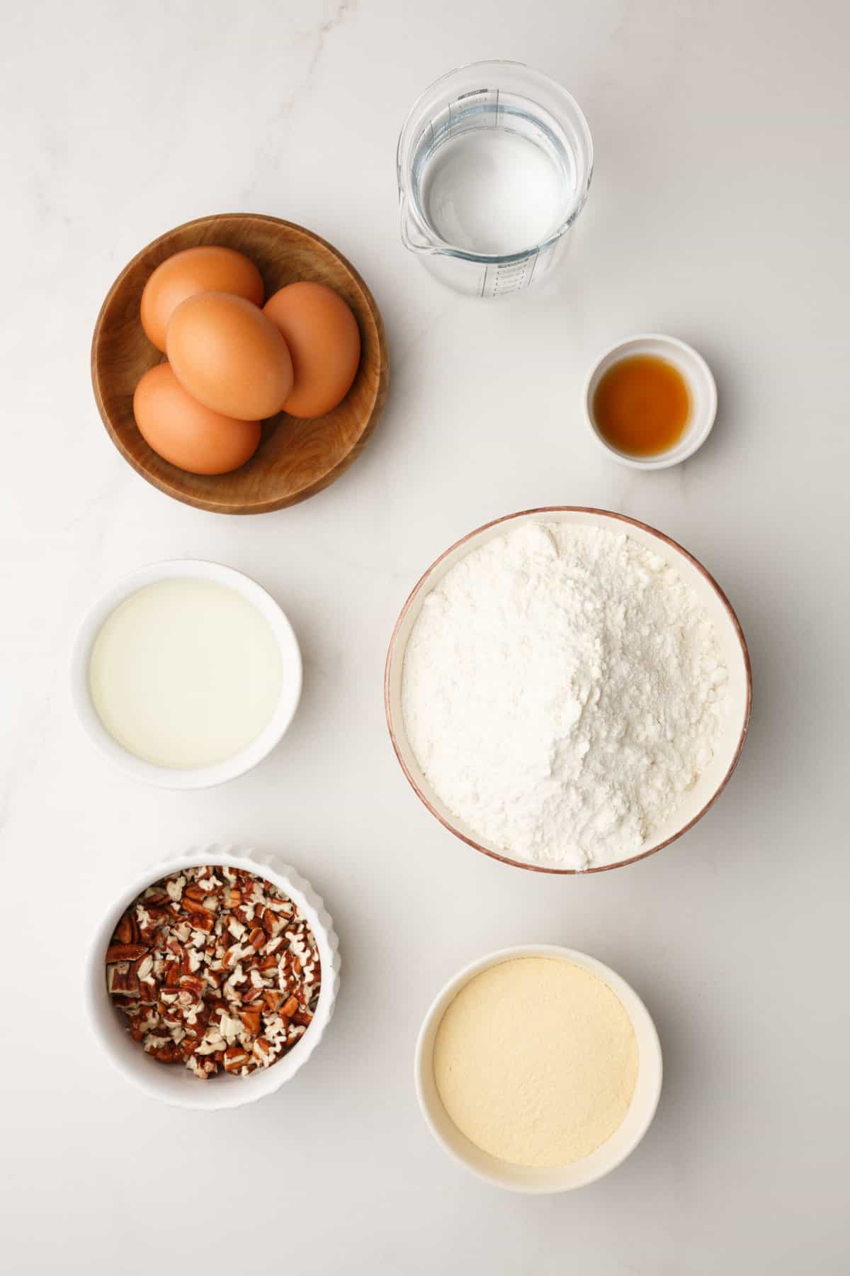 ingredients to make cake mix bundt cake. 