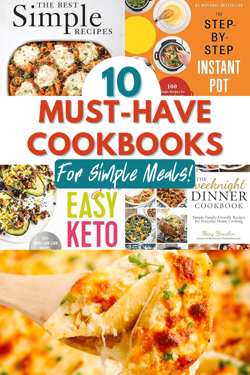 collage image of cookbooks. 