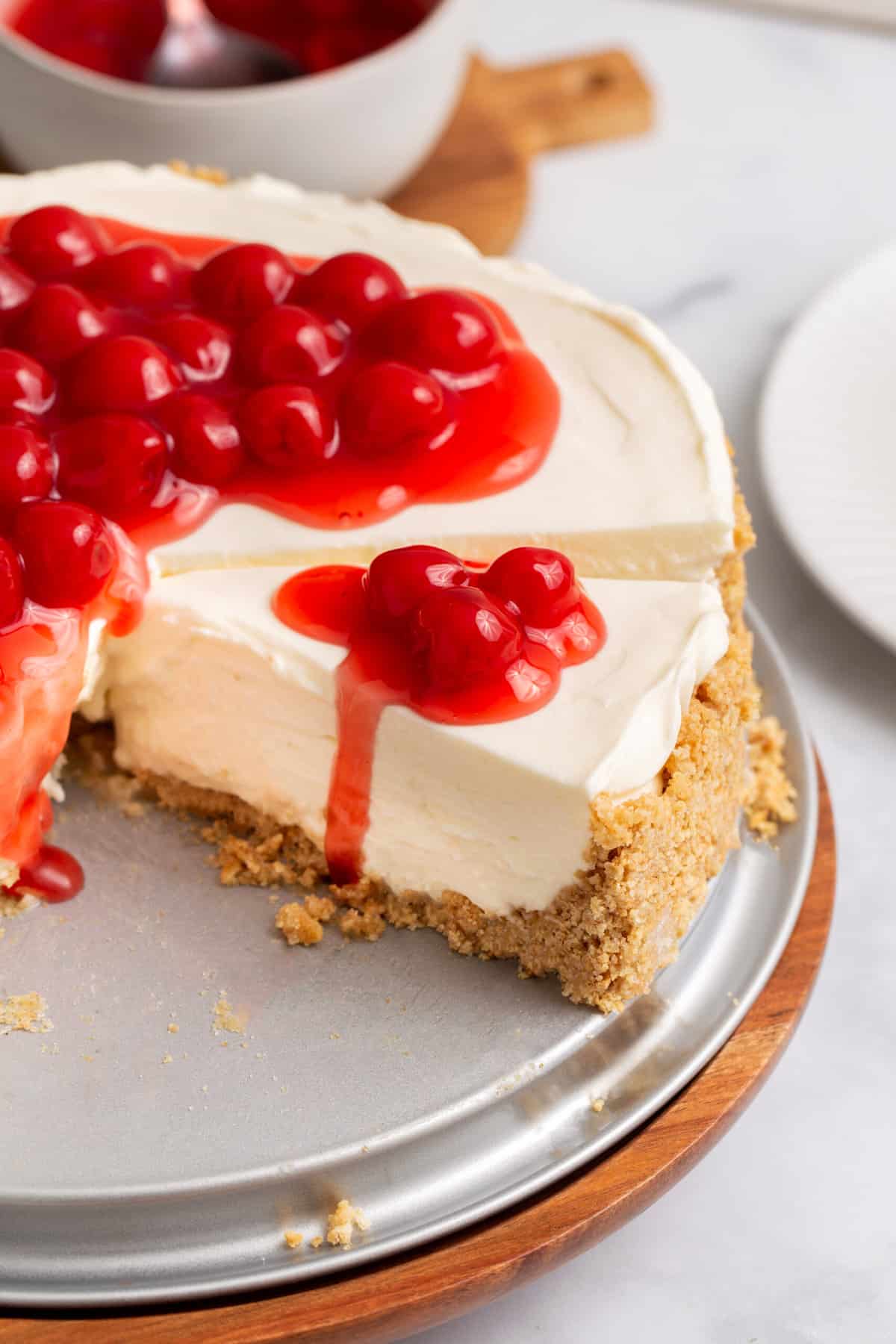 close up image of Philadelphia No Bake Cheesecake.