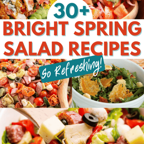 30+ bright spring salad recipes collage.