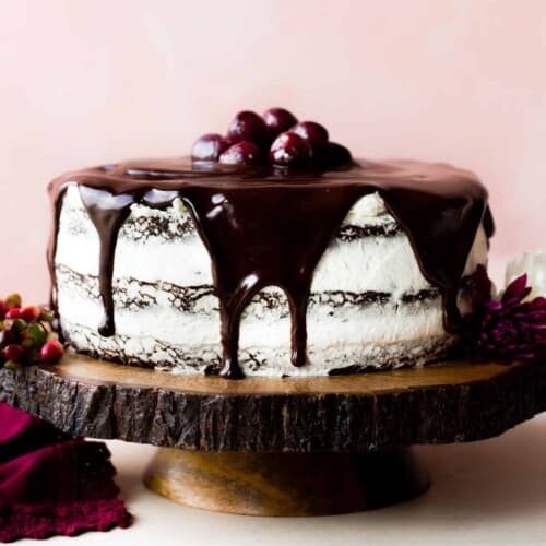black forest cake with chocolate ganache