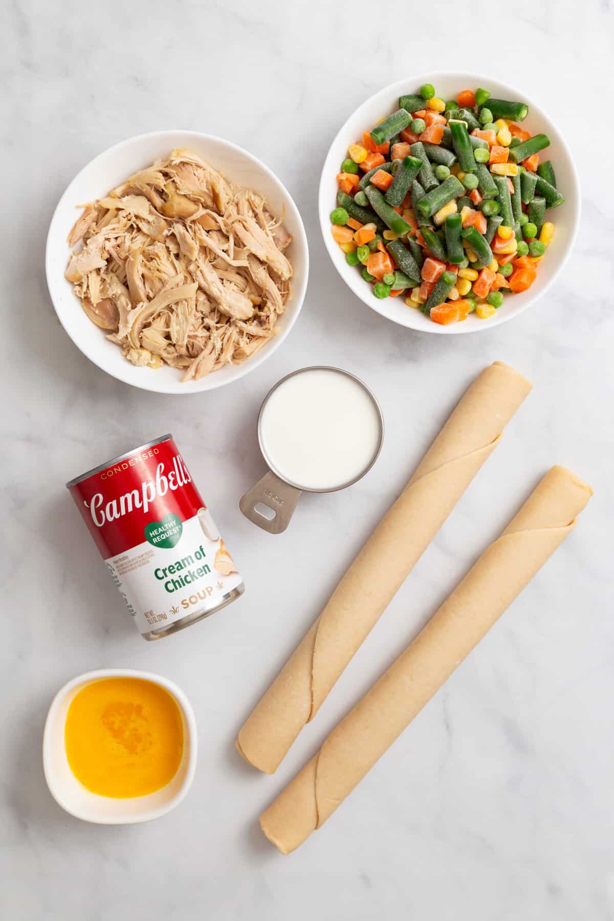 ingredients to make campbell's chicken pot pie. 