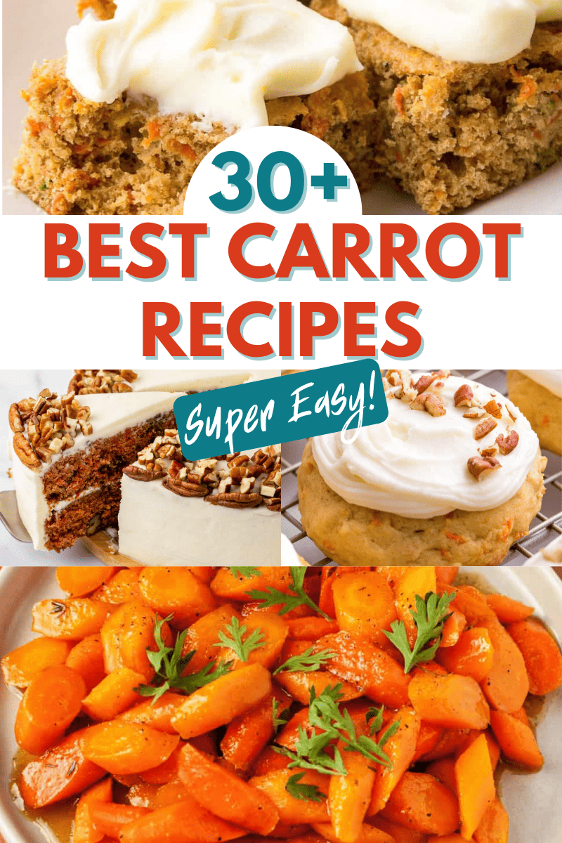 collage image of different carrot recipes.