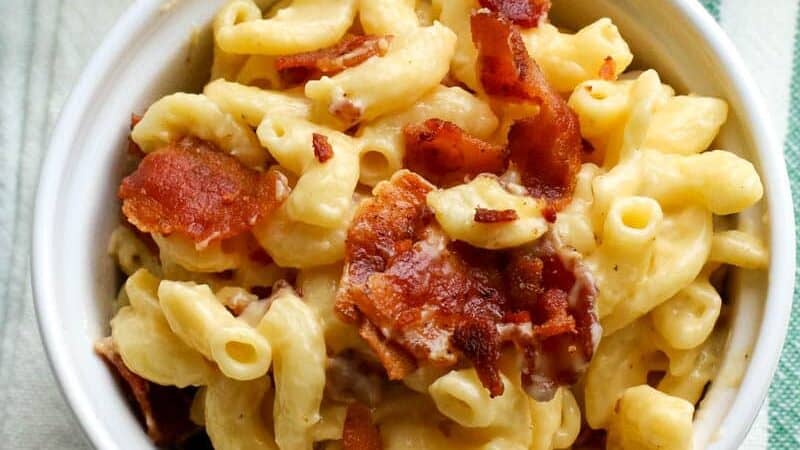 Creamy Bacon Mac and Cheese.