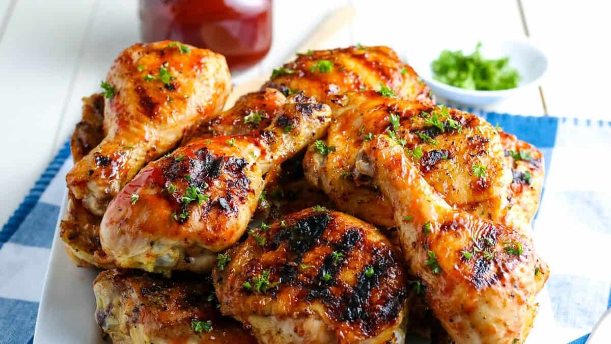 Grilled BBQ chicken. 