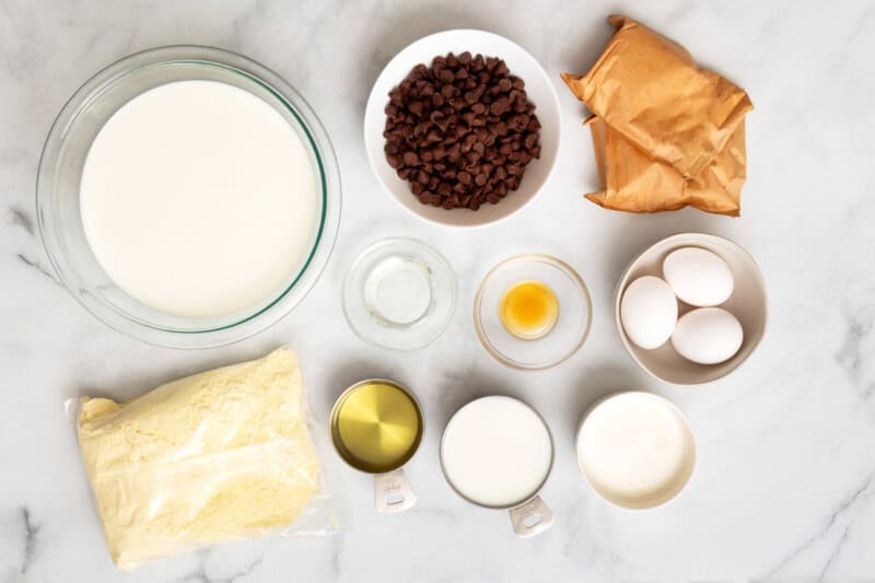 Boston cream poke cake ingredients.