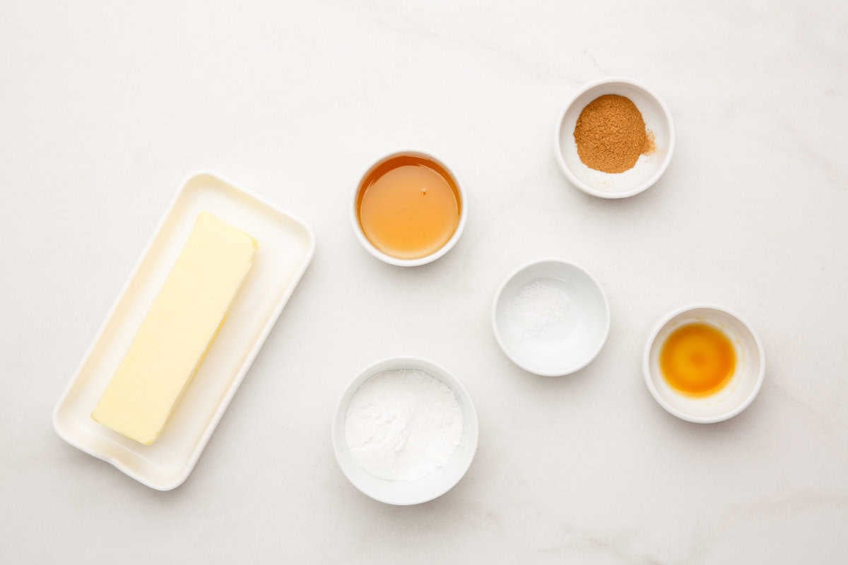 Ingredients needed to make cinnamon butter. 
