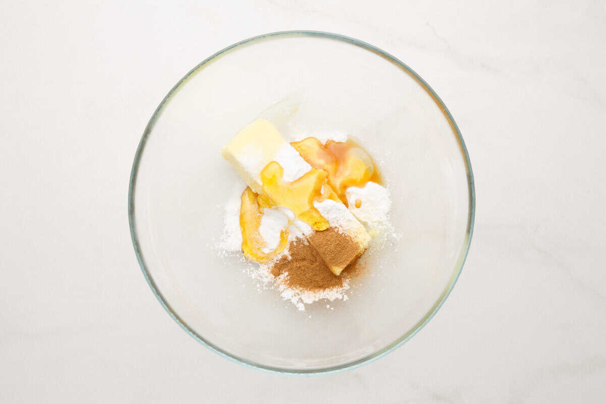 Ingredients for cinnamon butter in a bowl. 