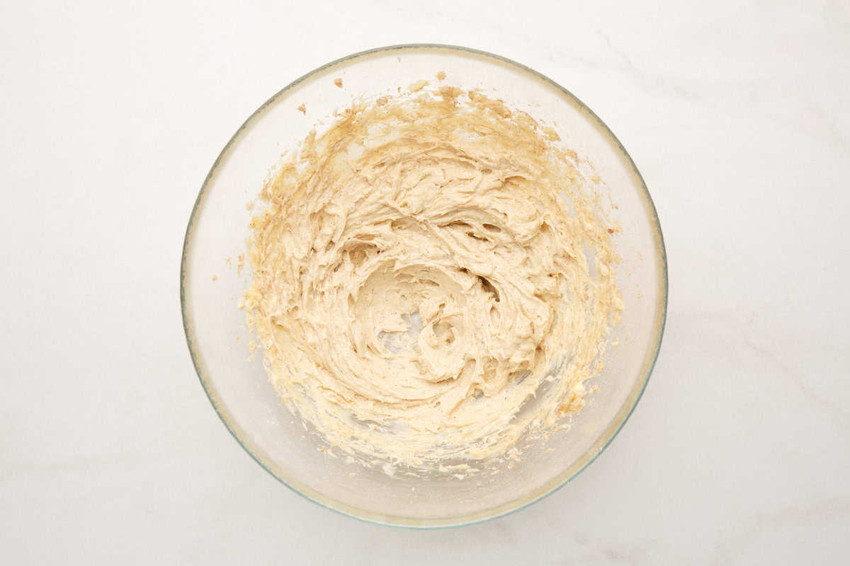 Cinnamon butter being mixed. 