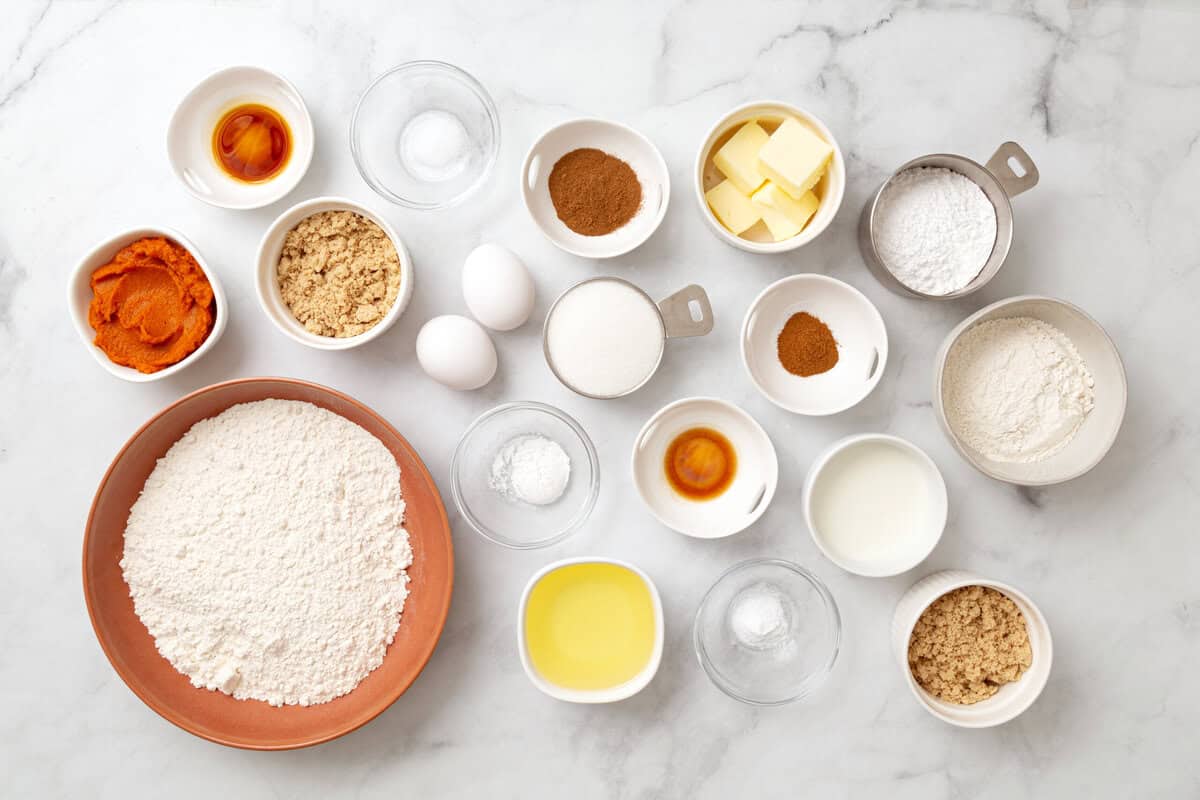 Pumpkin Coffee Cake ingredients.