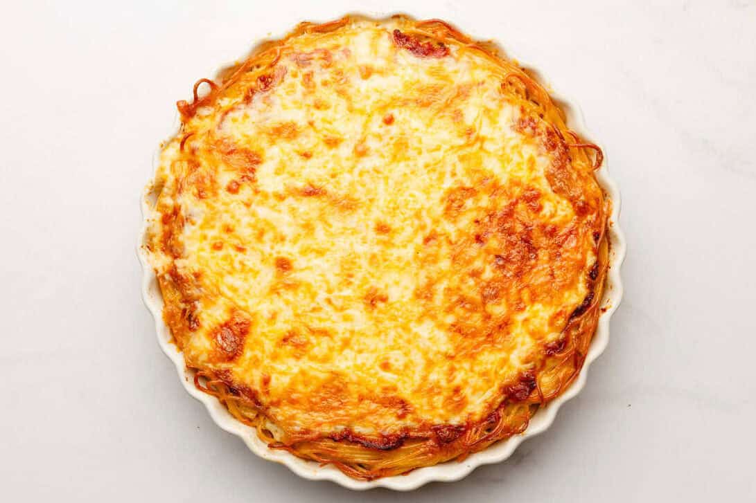 baked spaghetti pie.