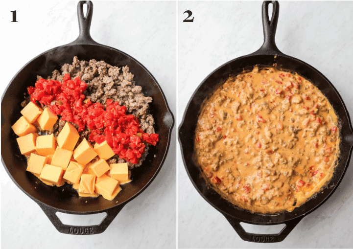 steps for making rotel dip. 