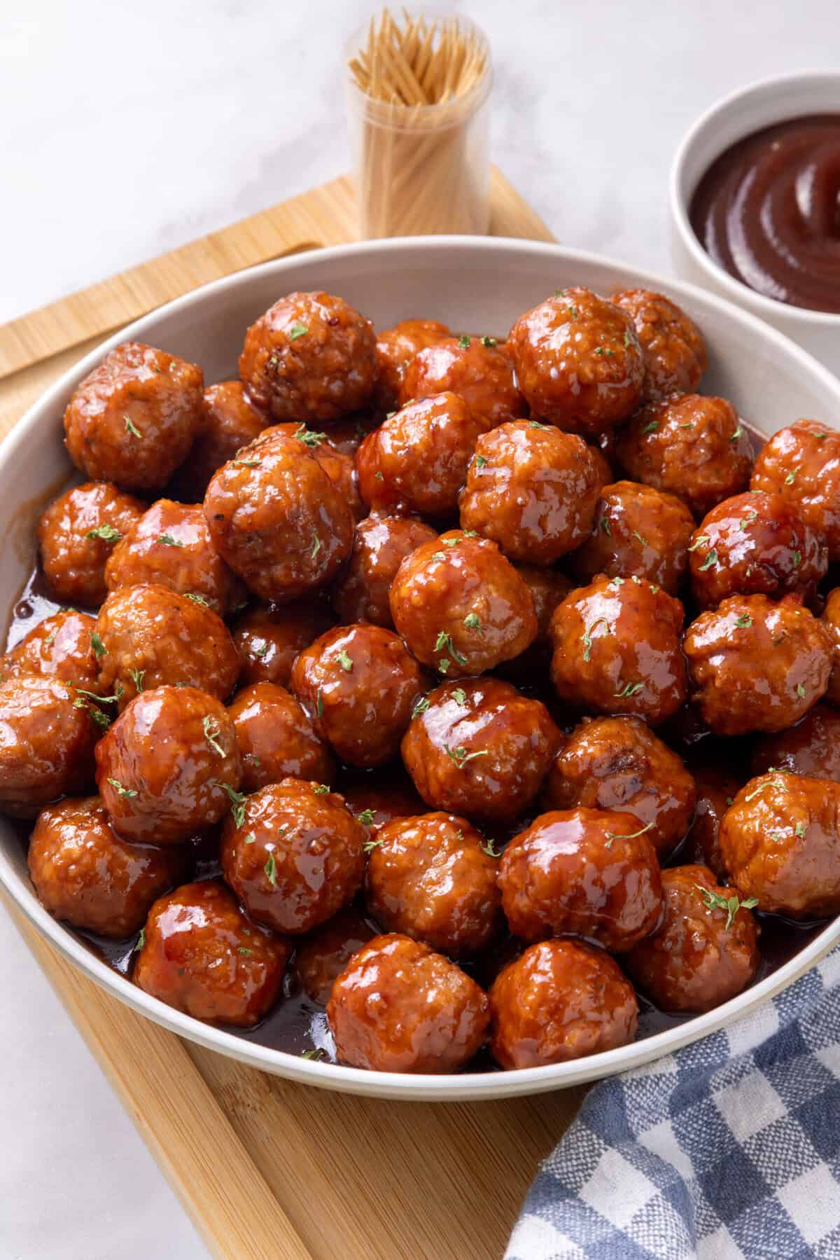 grape jelly meatballs in a bowl.