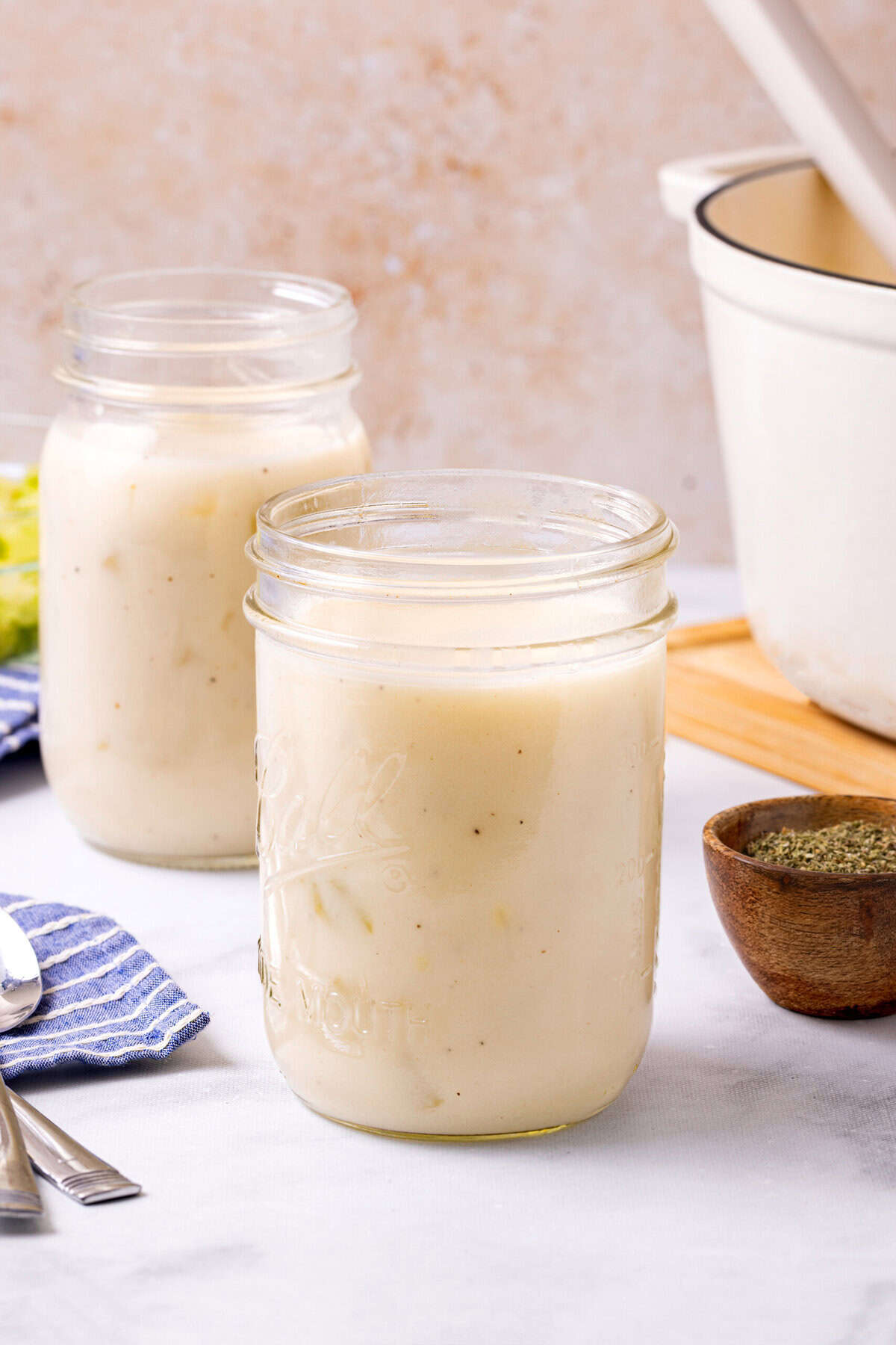 Homemade cream of chicken soup Homemade cream of chicken soup in a jar.