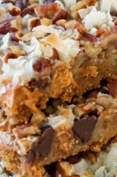 7 layer cookie bars with coconuts