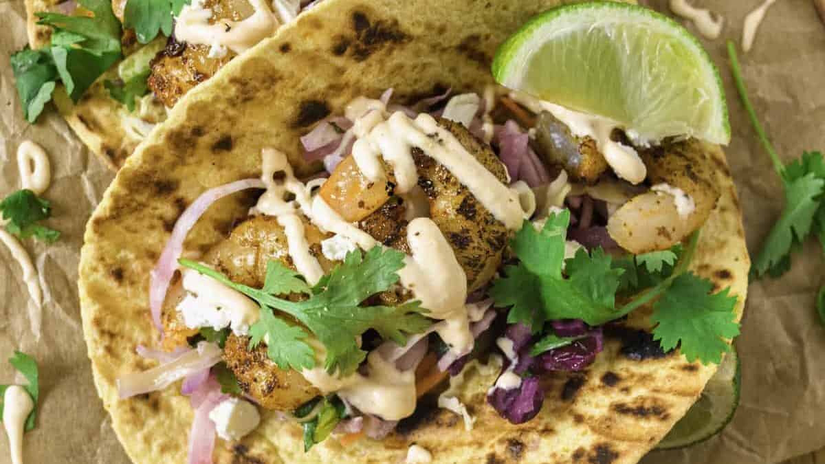 Grilled shrimp tacos.