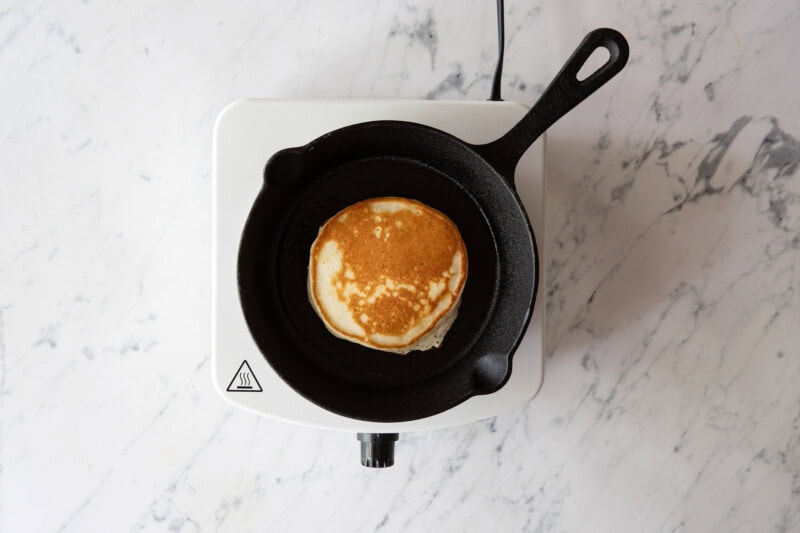Pancake cooking in skillet