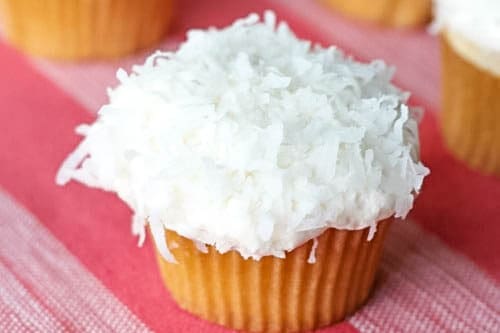 Coconut Cream Cupcakes with Homemade Buttercream Frosting