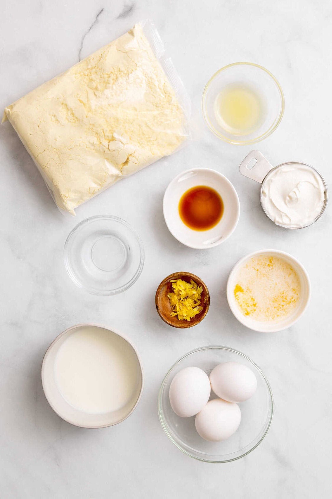 ingredients for lemon coconut cake.
