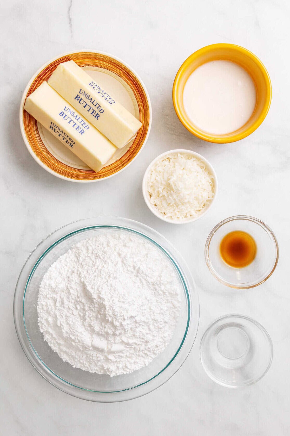 coconut buttercream frosting ingredients.