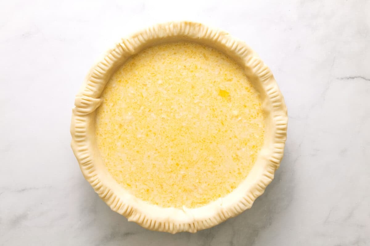 Unbaked coconut pie.