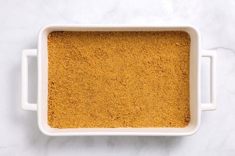 Overhead view of crust for lemon blueberry delight