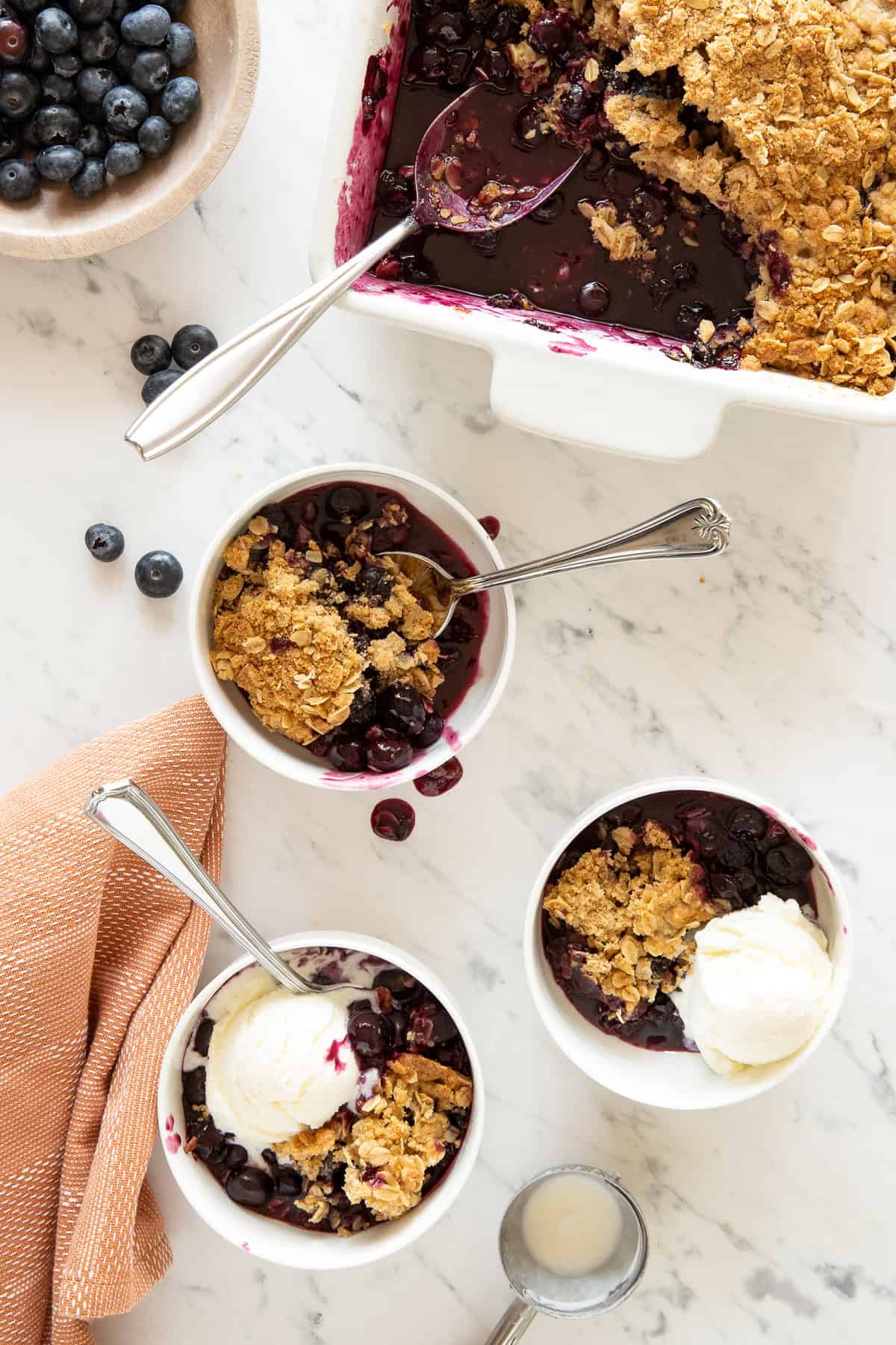 Blueberry crisp blueberry crisp with vanilla ice cream.