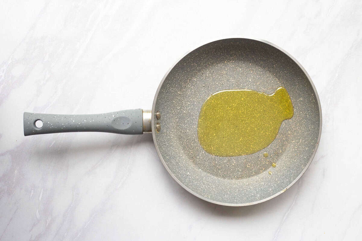 Oil in skillet.