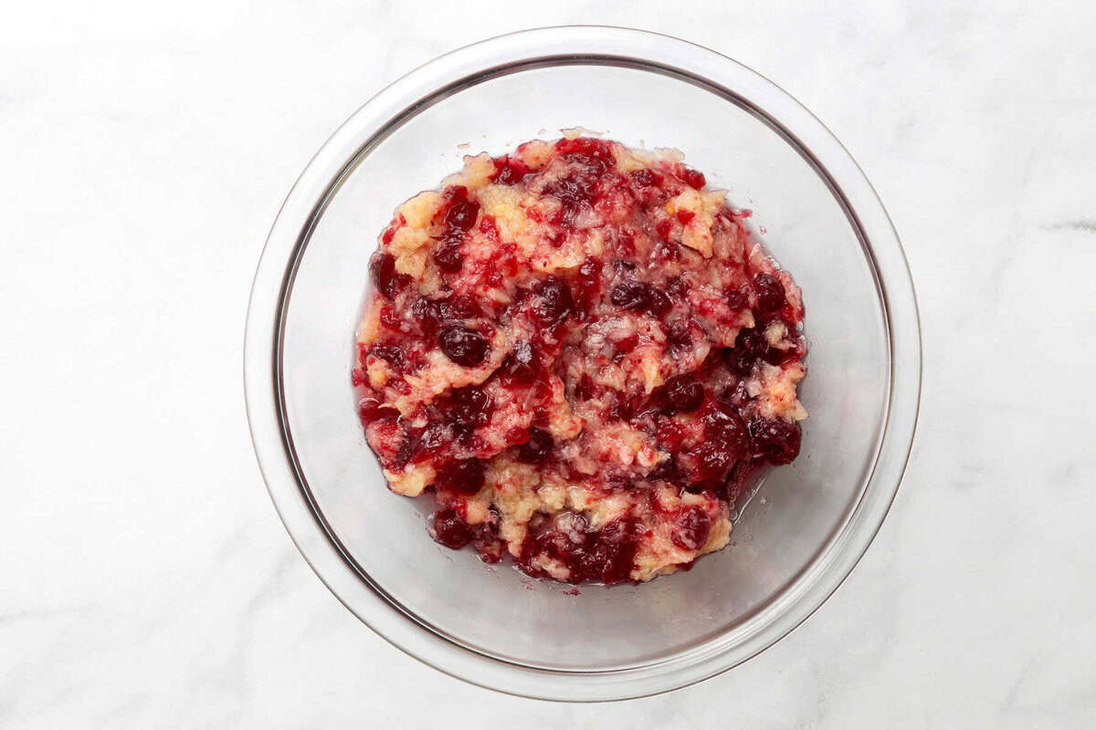 cranberry sauce with the pineapple in a bowl.