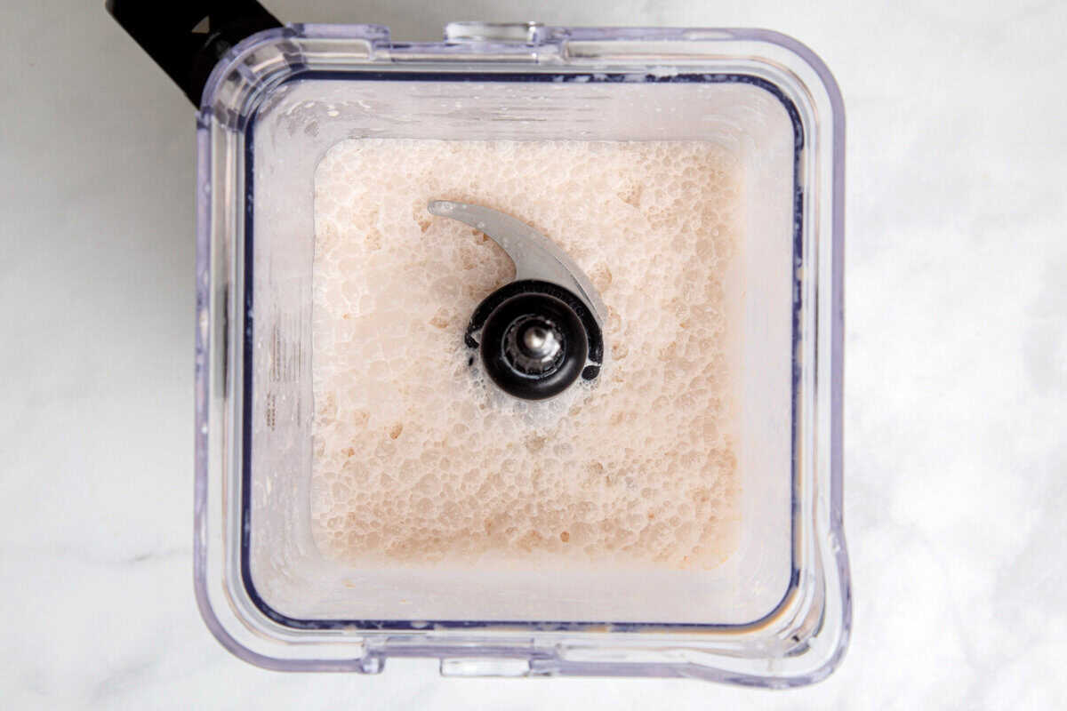 Homemade Wendy's frosty mixture in blender.