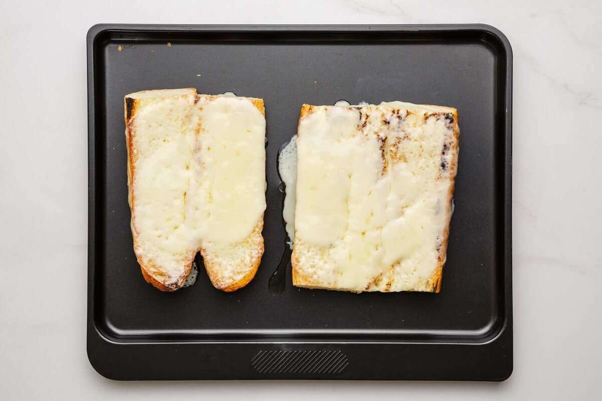 Provolone melted onto hoagie rolls.