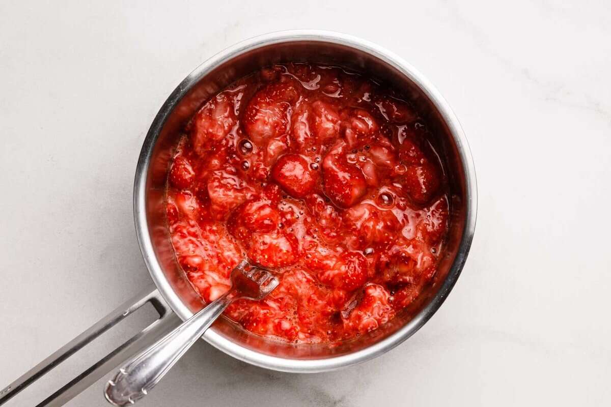 Strawberry filling for pie.