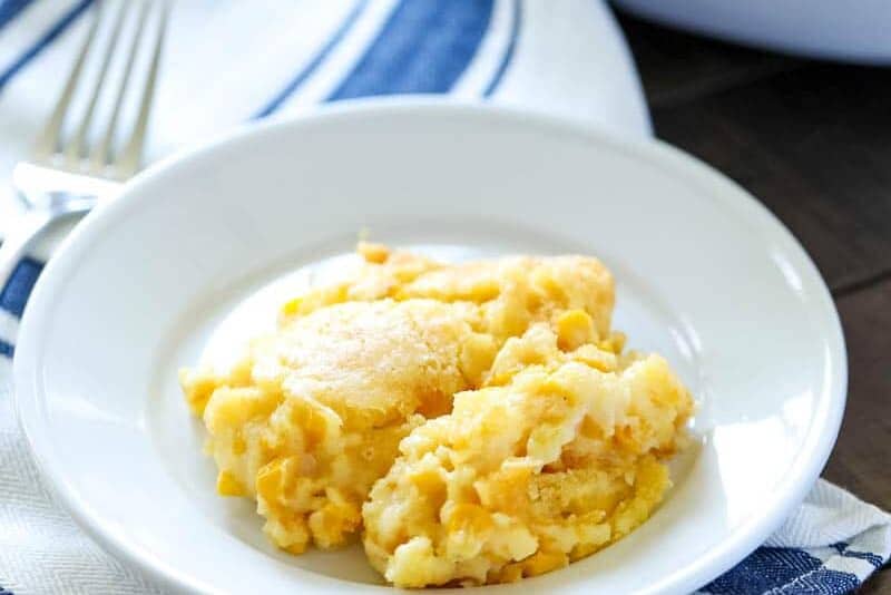 plateful of corn casserole