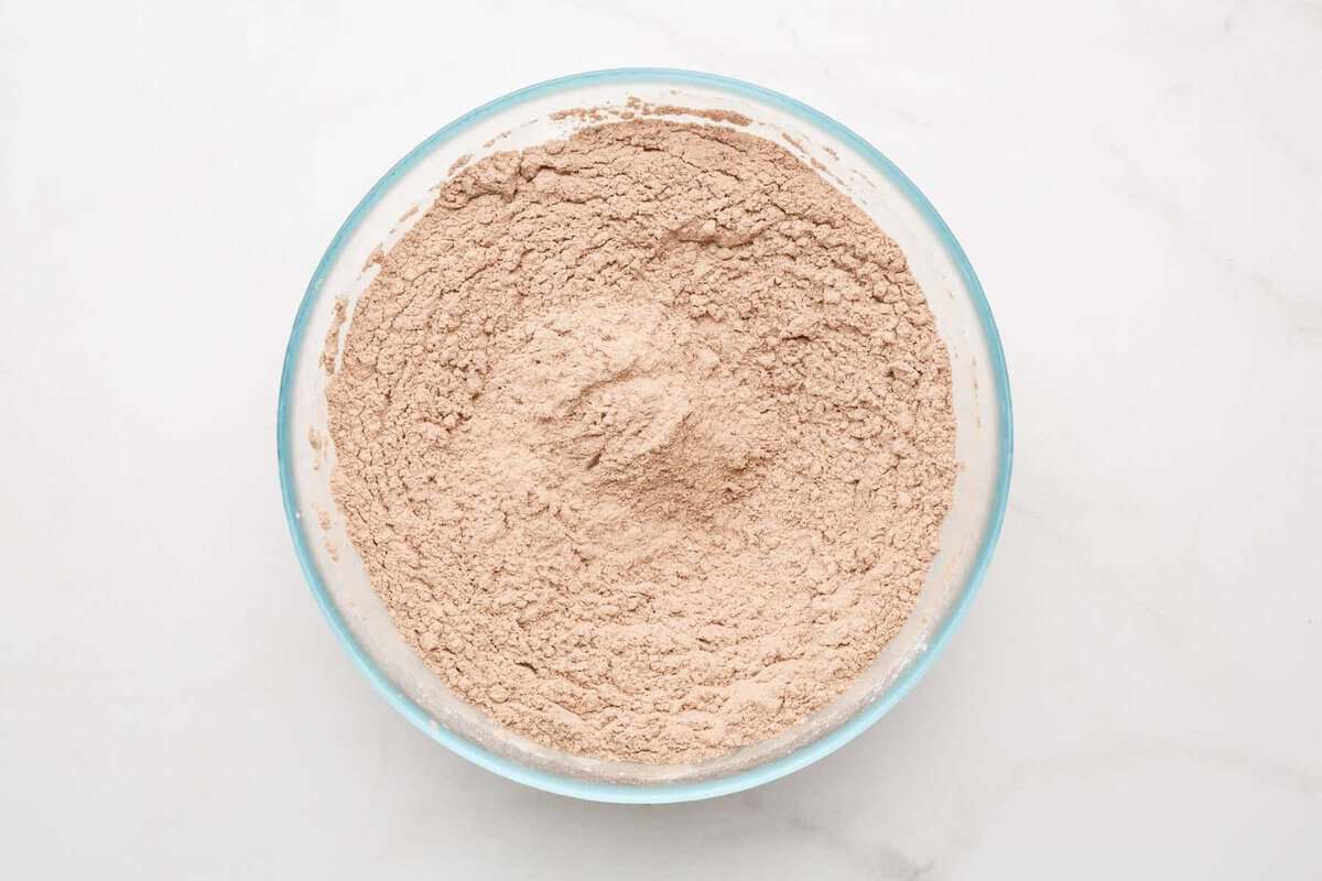 Dry ingredients in mixing bowl.