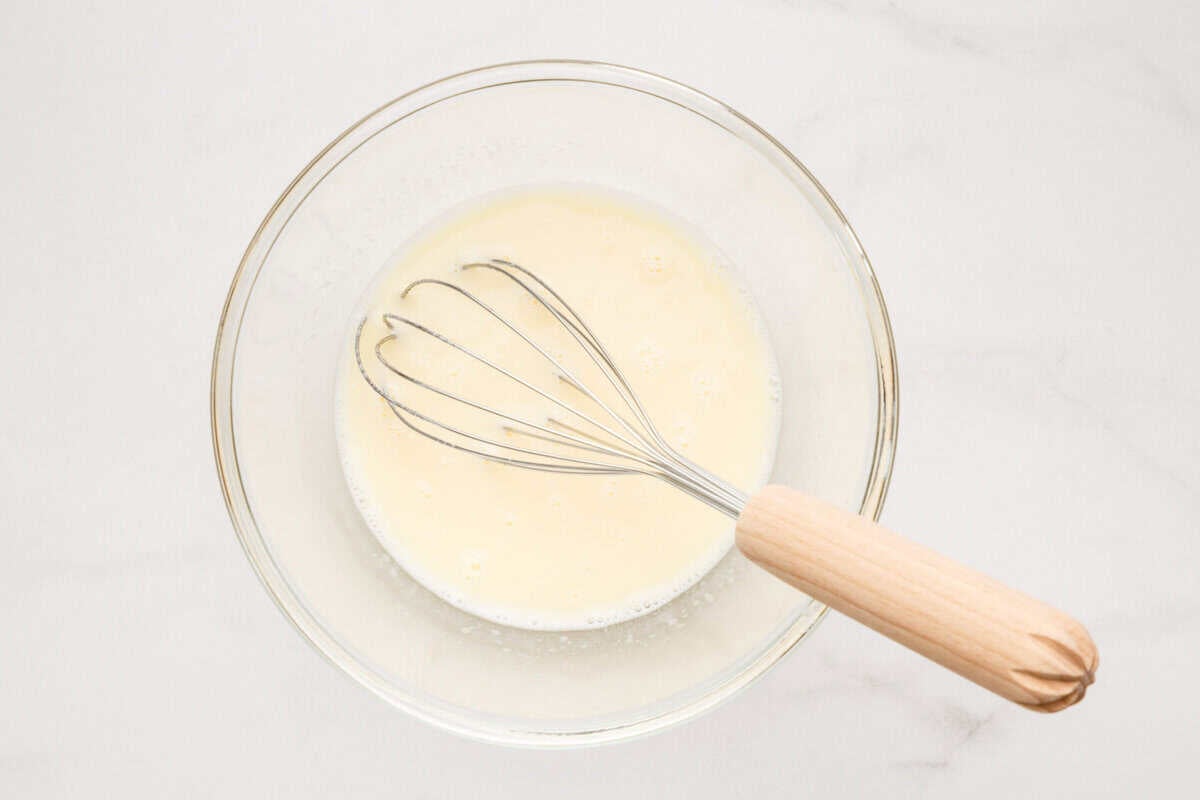 Whisk in bowl of wet ingredients.